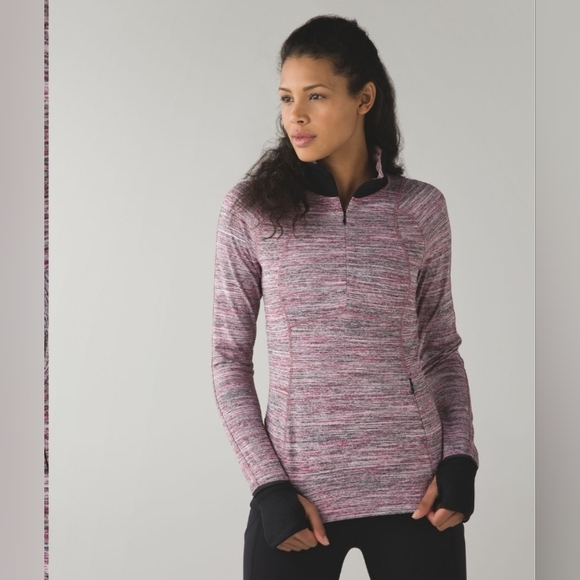Lululemon Runderful 1/2 Zip Space Dye Camo Berry Jacket size 8 - Picture 1 of 16